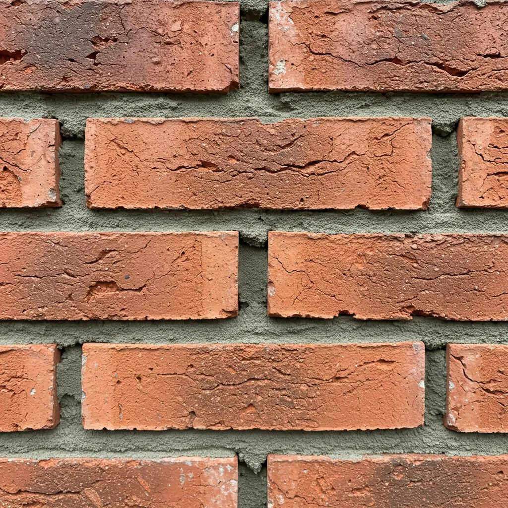 Close-up of expertly finished mortar joints and brickwork, showcasing high-quality masonry craftsmanship