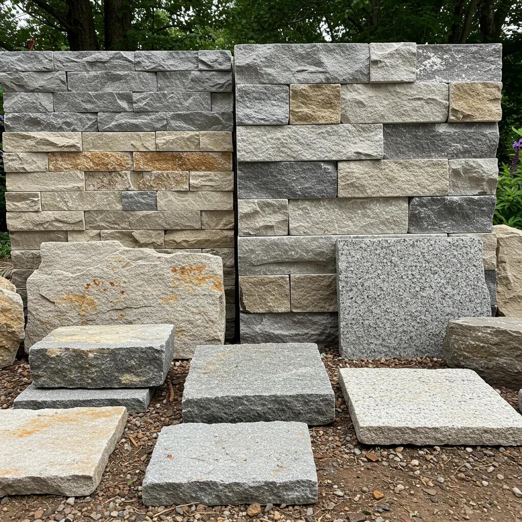 Variety of stone masonry styles showcasing design versatility for different architectural aesthetics